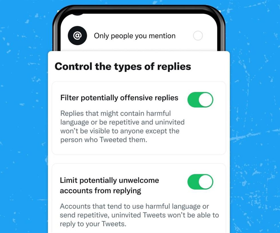 Concepto de 'limitar' y 'filtrar' en Twitter.