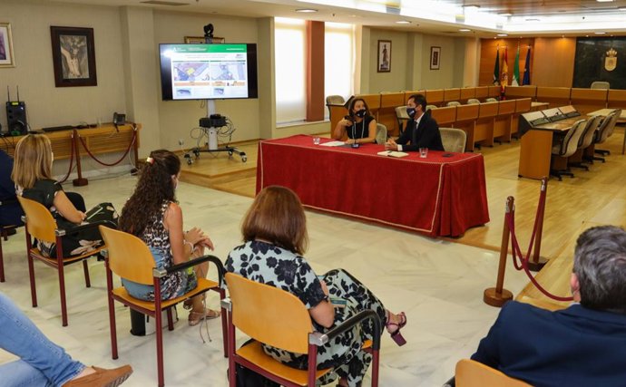 Carmen Crespo durante su intervención en El Ejido (Almería)