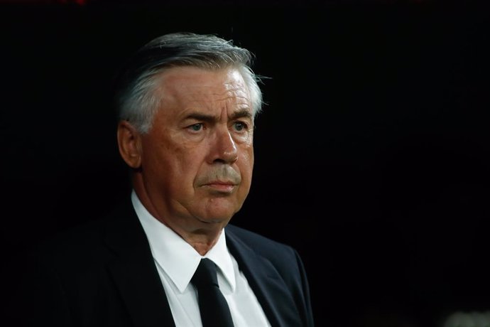 Carlo Ancelotti, coach of Real Madrid, looks on during the spanish league, La Liga Santander, football match played between Real Madrid and Villarreal CF at Santiago Bernabeu stadium on Septenber 25, 2021, in Madrid, Spain.