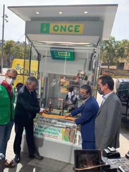 La ONCE ha presentado este lunes en Barcelona su nuevo modelo de quiosco.