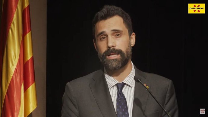 El conseller de Empresa y Trabajo de la Generalitat, Roger Torrent, en un acto en la Pedrera (Barcelona)