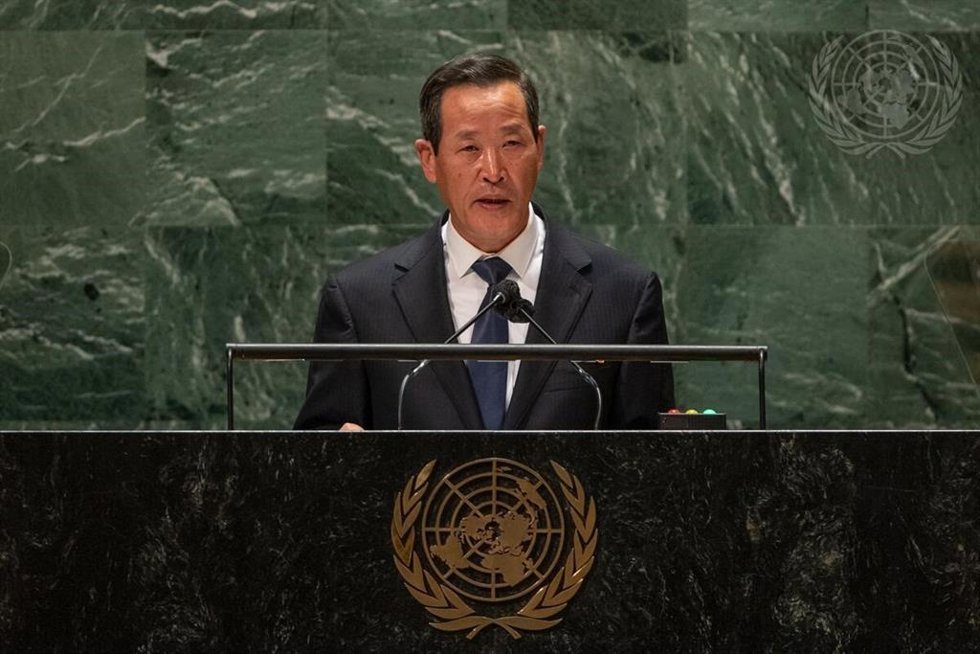 El embajador de Corea del Norte ante la ONU, Kim Song.