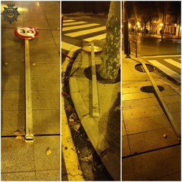 La Policía Local de Logroño denuncia a doce personas por realizar actos vandálicos el pasado fin de semana