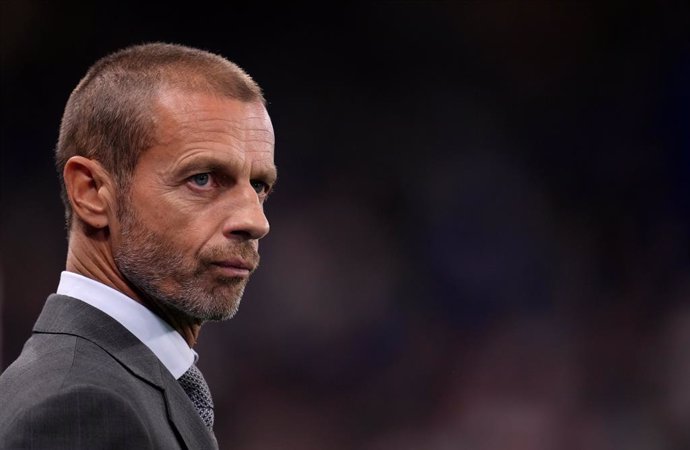 14 September 2021, United Kingdom, London: UEFA president Aleksander Ceferin pictured during the UEFA Champions League group H soccer match between Chelsea and Zenit St Petersburg at Stamford Bridge. Photo: John Walton/PA Wire/dpa
