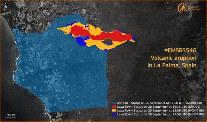 Muestreo de la lava en la erupción del volcán de La Palma