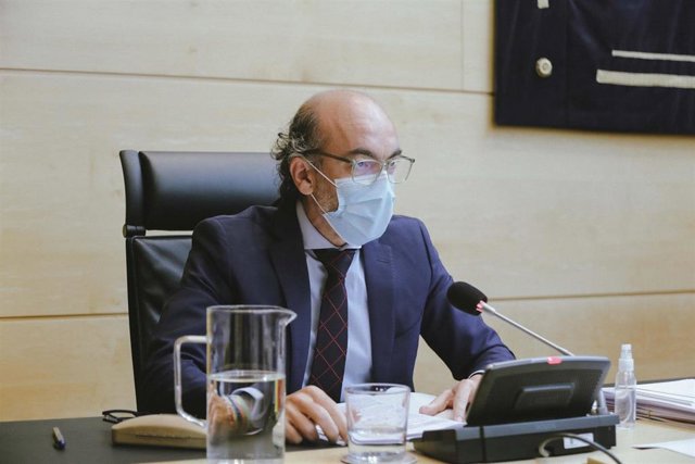 El consejero de Cultura y Turismo, Javier Ortega, durante su comparecencia en las Cortes.