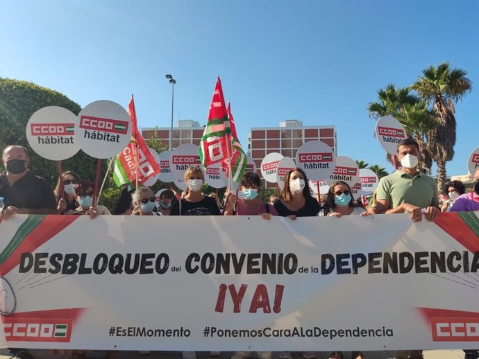 CCOO-A protesta el pasado 21 de septiembre para exigir a la patronal "desbloquear" el convenio de dependencia