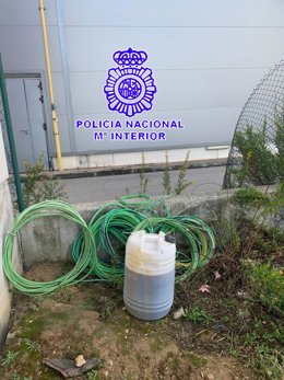 Material intervenido a los presuntos ladrones.