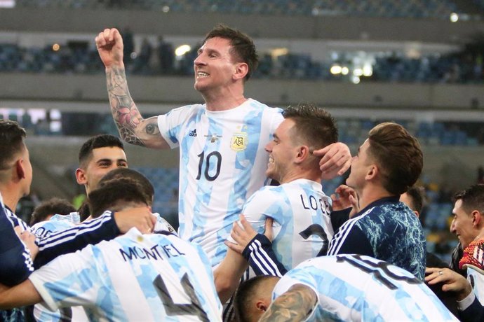 Archivo - Messi y Argentina celebrando la Copa América