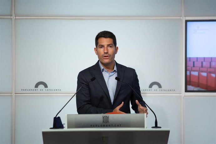 El portavoz de Cs en el Parlament, Nacho Martín Blanco, en rueda de prensa en la Cámara catalana el 28 de septiembre de 2021.