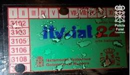 Pegatina de ITV falsa.