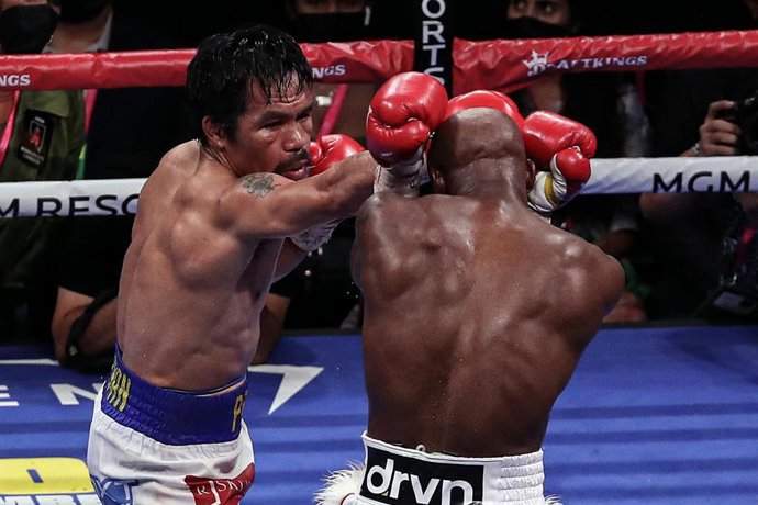 Archivo - Manny Pacquiao en su último combate profesional ante el cubano Yordenis Ugás 