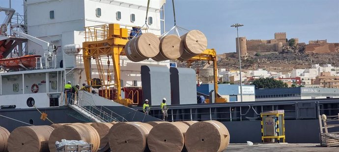 Carga de un buque en el puerto de Almería