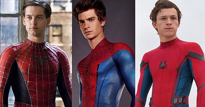Archivo - Tobey Maguire, Andrew Garfield y Tom Holland juntos en Spider-Man 3