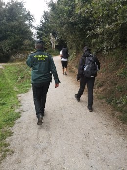 La Guardia Civil vigila el Camino de Santiago.