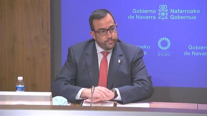 Archivo - El portavoz del Gobierno de Navarra, Javier Remírez.