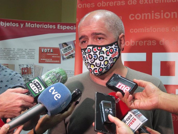 Unai Sordo, en declaraciones a los medios de comunicación en Badajoz.