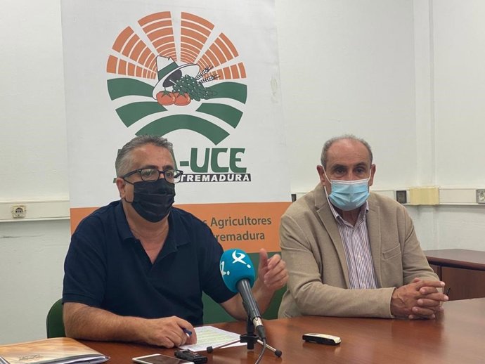 REsponsables de UPA-UCE en rueda de prensa en Zafra