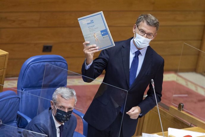 Alberto Núñez Feijóo, durante la sesión de control.