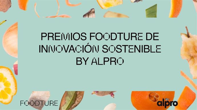 Cartel de los Premios Foodture de innovación sostenible para evitar el desperdicio alimentario.