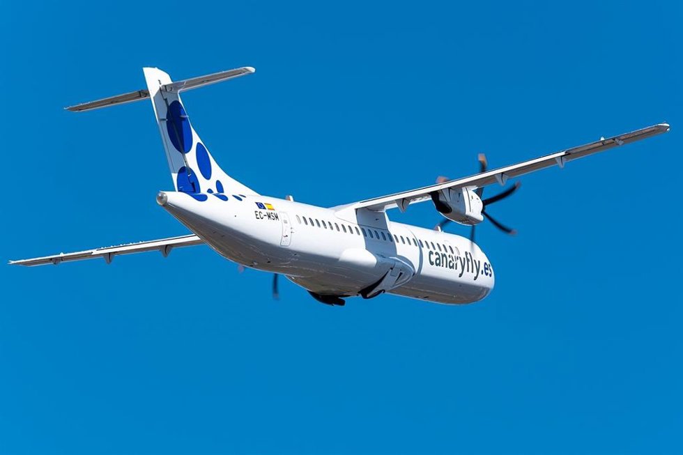 Archivo - Avión ATR de Canaryfly