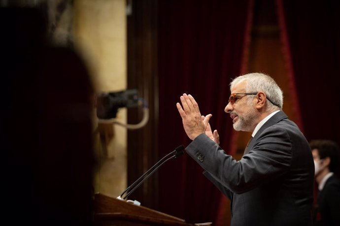 El líder de Cs a Catalunya, Carlos Carrizosa, en el debat de política general 