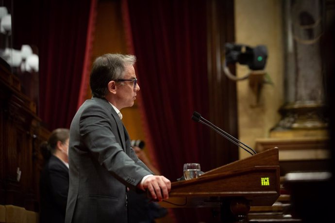 El president d'ERC al Parlament, Josep Maria Jové, en el debat de política general