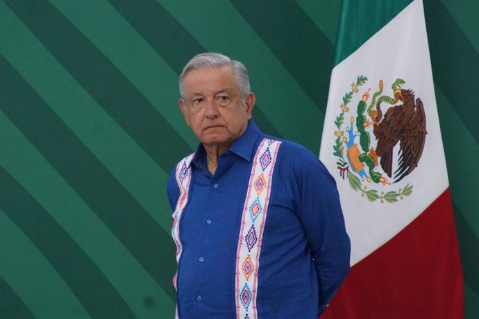 20 September 2021, Mexico, Oaxaca: Mexican President Andres Manuel Lopez Obrador attends his daily press conference. Photo: -/El Universal via ZUMA Press Wire/dpa