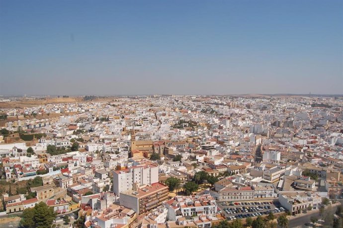 Archivo - Vista aérea de Alcalá de Gudaíra (Sevilla).