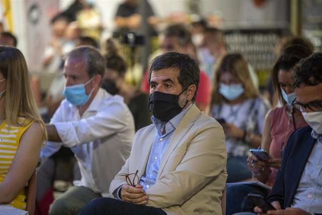 El número dos de JxCat, Jordi Sànchez, a 25 de septiembre de 2021, en L’Alguer, Cerdeña (Italia). El expresidente de la Generalitat Carles Puigdemont ofrece esta rueda de prensa tras encontrarse esta tarde con el actual presidente catalán. Puigdemont ha m