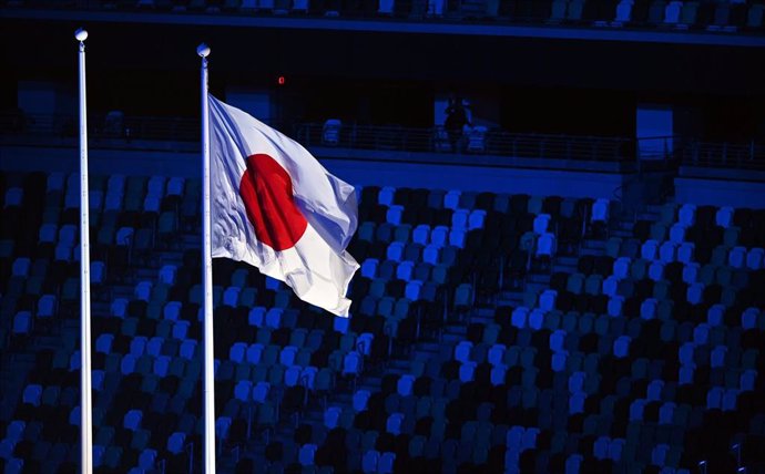 Archivo - 24 August 2021, Japan, Tokyo: The national flag of Japan can be seen during the opening ceremony of the Tokyo 2020 Paralympic Games at Olympic Stadium. Photo: Rob Walbers/BELGA/dpa