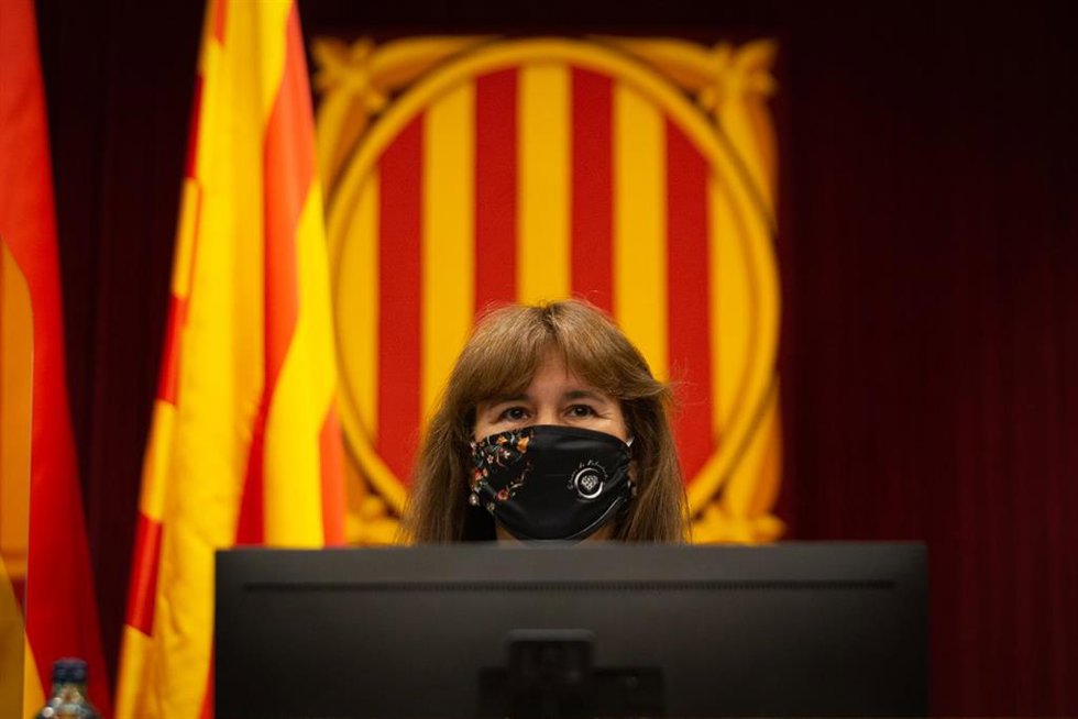 Archivo - La presidenta del Parlament, Laura Borrs, interviene durante un Pleno en el Parlament de Catalunya, a 22 de julio de 2021, en Barcelona, Catalunya (España). La sesión de hoy es una continuación de las de ayer y el martes 20. En el pleno de es