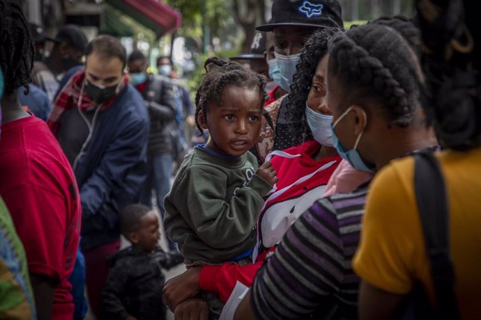 Archivo - Migrantes haitianos en México