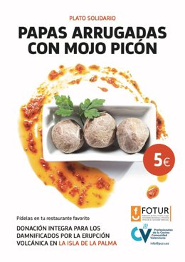 Cartel del plato solidario por La Palma
