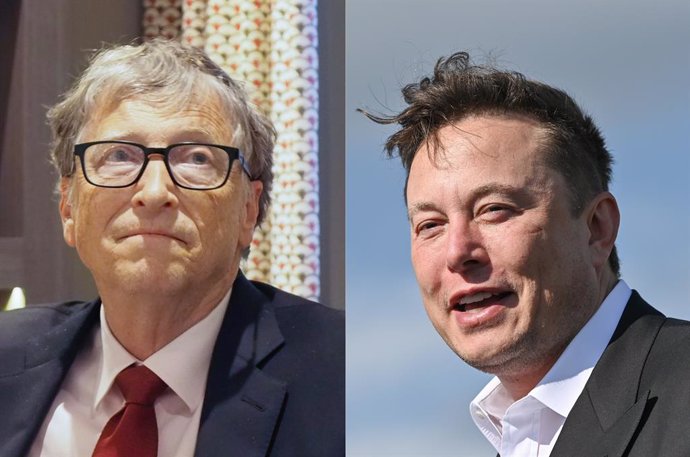 Archivo - Bill Gates y Elon Musk.