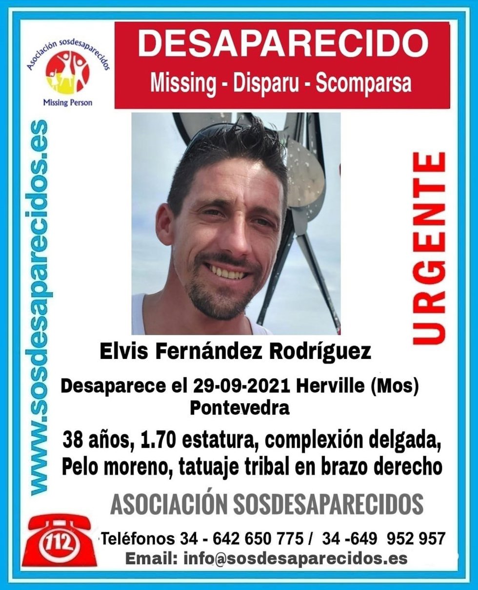 Elvis Fernández Rodríguez, desaparecido en Mos (Pontevedra) el 29 de septiembre de 2021