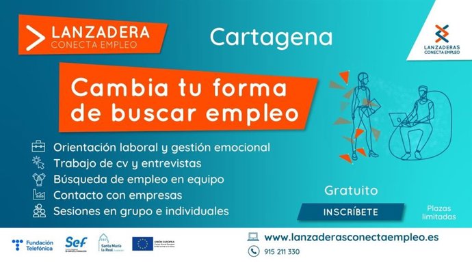 Cartel de la 'Lanzadera Conecta Empleo' que se celebrará en Cartagena.