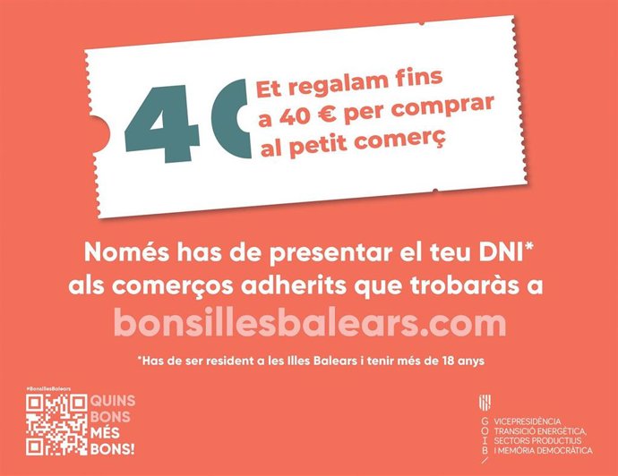 El Govern pone en circulación un millón de euros en bonos comerciales en más de 500 establecimientos de Baleares.