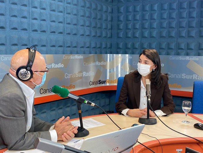 La ministra de Justicia, Pilar Llop, este viernes, durante la entrevista