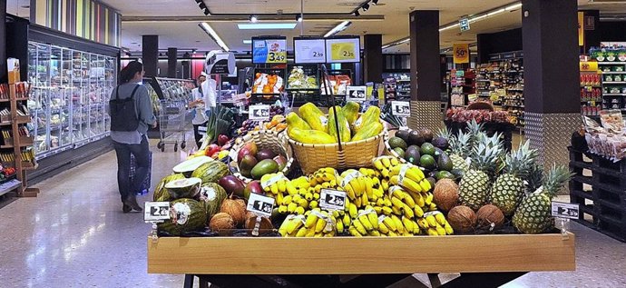 Imatge de pltans en un supermercat de Caprabo