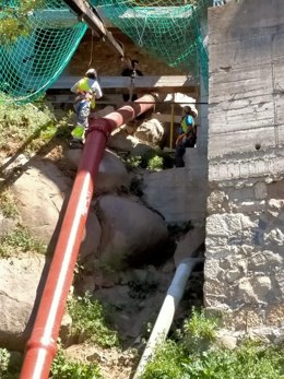 Obras en la vía principal de Eljas