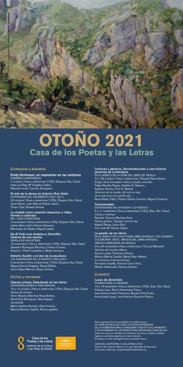 Cartel de la Casa de los Poetas y las Letras de Sevilla