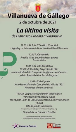Villanueva de Gállego continúa con el homenaje a Pradilla y recrea este sábado la última visita del pintor.