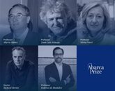 Foto: Empresas.- Richard Horton, Silvia Priori, Juan Luis Arsuaga, Federico Montalvo y Alberto Muñoz, jurado del Abarca Prize