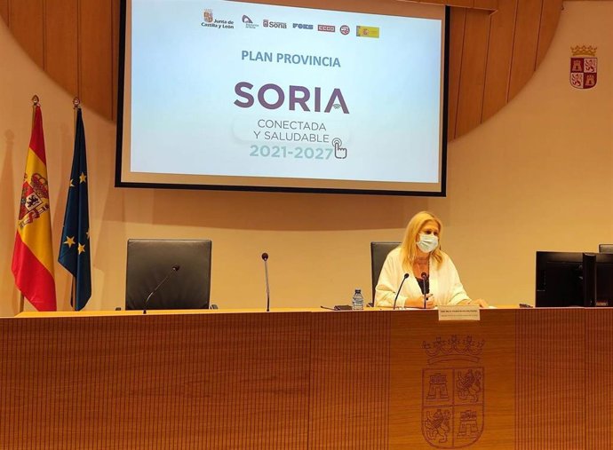 Yolanda de Gregorio detalla algunas de las inversiones del Plan Soria 2021-2027.