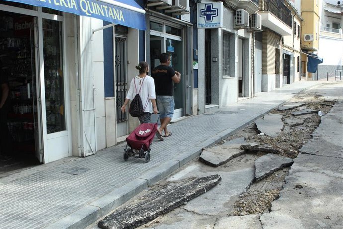 Algunos de los daños que provocó la tormenta del 21 de septiembre en Lucena.