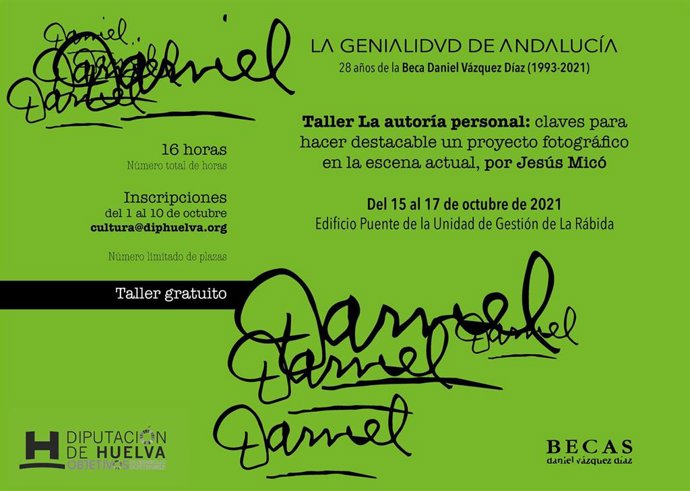 Cartel del taller  'La autoría personal: claves para hacer destacable un proyecto fotográfico en la escena actual'.