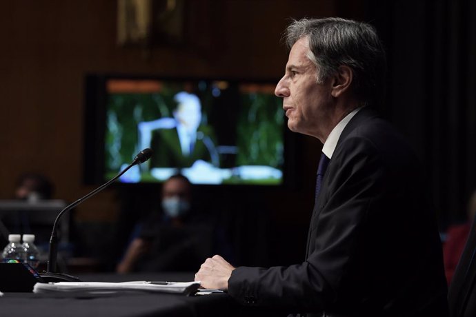 14 September 2021, US, Washington: US Secretary of State Antony Blinken testifies before the Senate Committee on Foreign Relations, during the hearing about 'Examining the US Withdrawal from Afghanistan', at Senate Dirksen Office Building in Washington.