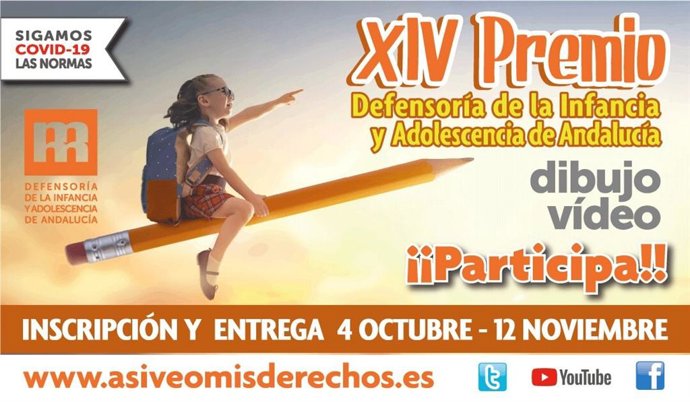 Cartel de la XIV edición del Premio de la Defensoría de la Infancia y Adolescencia 'Así veo mis derechos'.