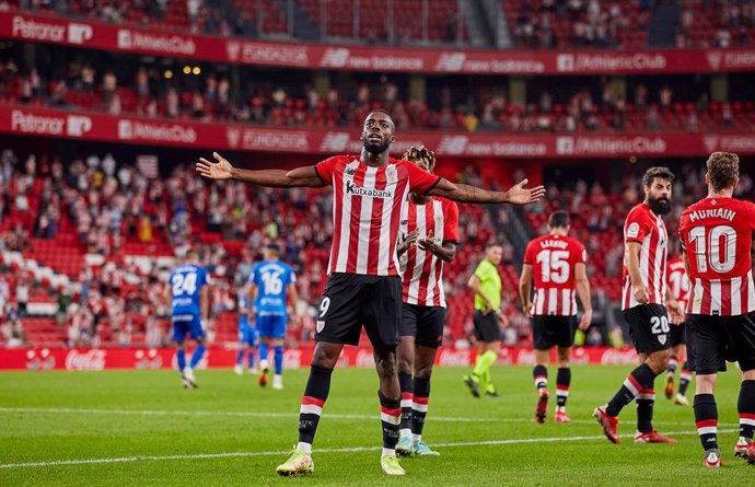 Inaki Williams of Athletic Club celebrates his goal during the Spanish league, La Liga Santander, football match played between Athletic Club and RCD Mallorca at San Mames stadium on September 11, 2021 in Bilbao, Spain.